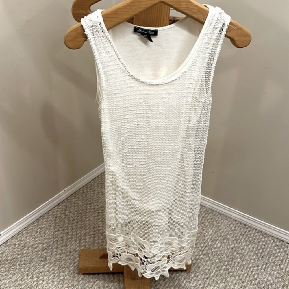 Micheal Tyler  Sm made in Canada lace mesh cross layered back unique